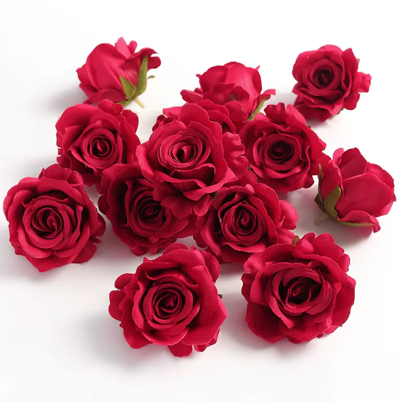 5/10Pcs Rose Artificial Flowers Silk Fake Flower for Home Room Decor Wedding Decoration DIY Gift Wreath Candy Box Cake Ornament