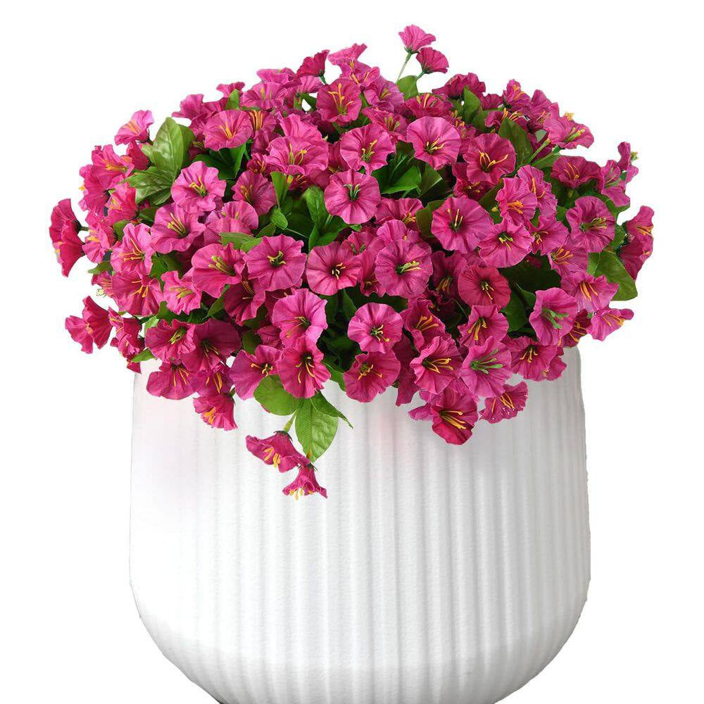 12.00 In. 8 Bundles Artificial Flowers for Outdoor Spring Decoration, UV Resistant Faux Flowers
