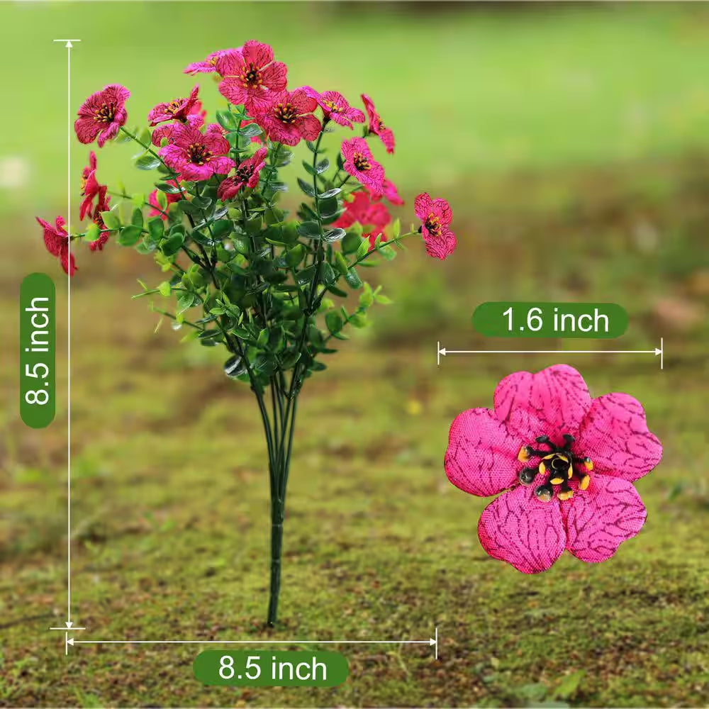 2.00 In. Mix Red Purple Yellow Rose-Red Artificial Outdoor Flower