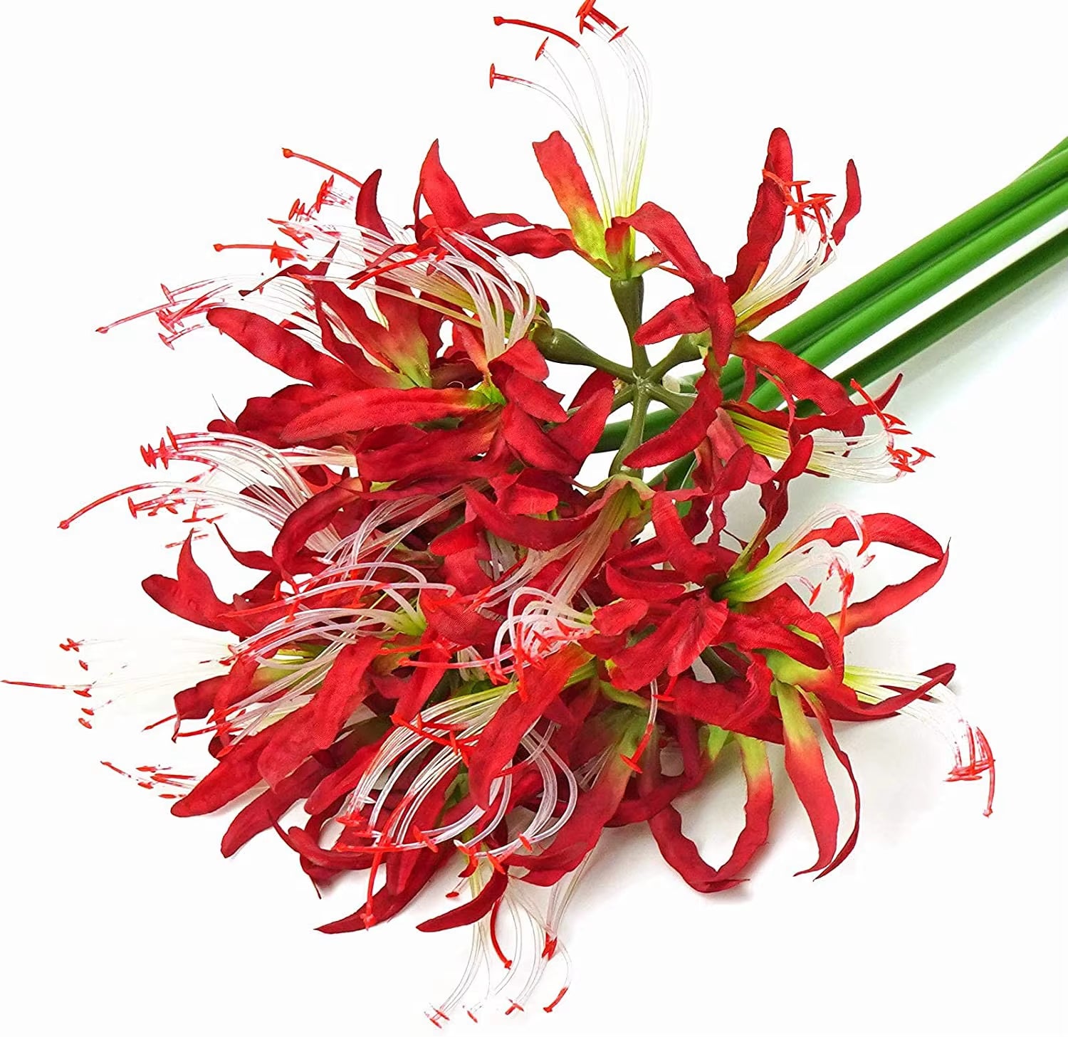 5 Pcs Artificial Flowers Spider Lilies Artificial Lycoris Bulbs with Long Stem Real Touch for Home Office Party Decorations
