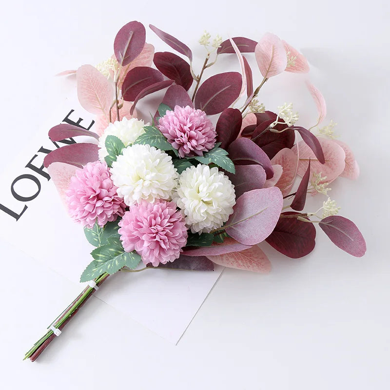 45Cm Eucalyptus Artificial Flowers Bouquet Decoration Fake Ornament Table Home Room Decor Garden Party Autumn Bridal Bouquet