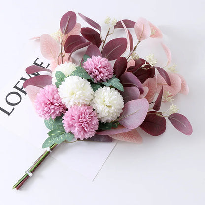 45Cm Eucalyptus Artificial Flowers Bouquet Decoration Fake Ornament Table Home Room Decor Garden Party Autumn Bridal Bouquet