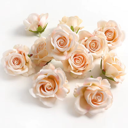 5/10Pcs Rose Artificial Flowers Silk Fake Flower for Home Room Decor Wedding Decoration DIY Gift Wreath Candy Box Cake Ornament