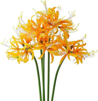 5 Pcs Artificial Flowers Spider Lilies Artificial Lycoris Bulbs with Long Stem Real Touch for Home Office Party Decorations