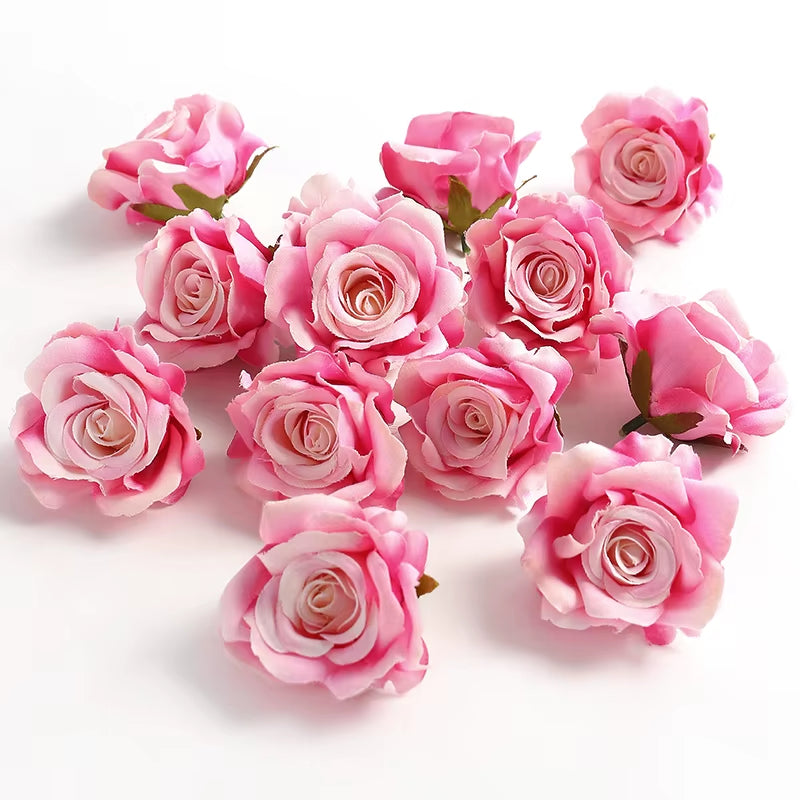 5/10Pcs Rose Artificial Flowers Silk Fake Flower for Home Room Decor Wedding Decoration DIY Gift Wreath Candy Box Cake Ornament