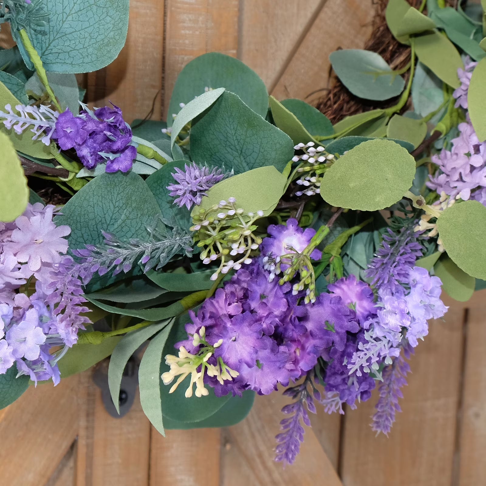 Decorative Polyester Floral Artificial Wreaths, Purple, 1 Count per Pack