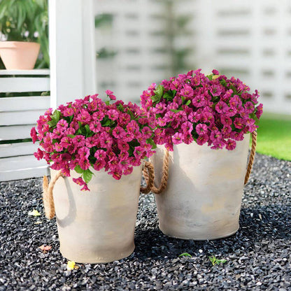 12.00 In. 8 Bundles Artificial Flowers for Outdoor Spring Decoration, UV Resistant Faux Flowers