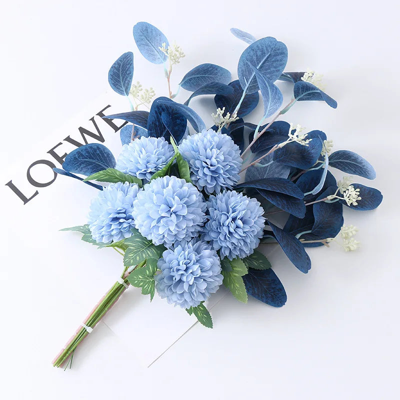45Cm Eucalyptus Artificial Flowers Bouquet Decoration Fake Ornament Table Home Room Decor Garden Party Autumn Bridal Bouquet