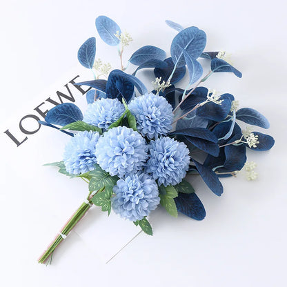 45Cm Eucalyptus Artificial Flowers Bouquet Decoration Fake Ornament Table Home Room Decor Garden Party Autumn Bridal Bouquet