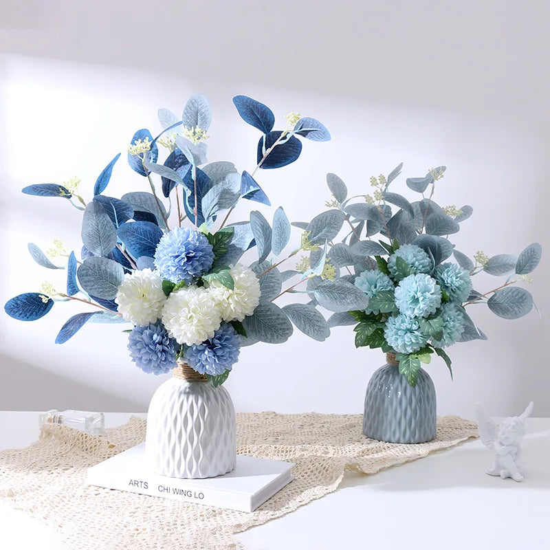 45Cm Eucalyptus Artificial Flowers Bouquet Decoration Fake Ornament Table Home Room Decor Garden Party Autumn Bridal Bouquet