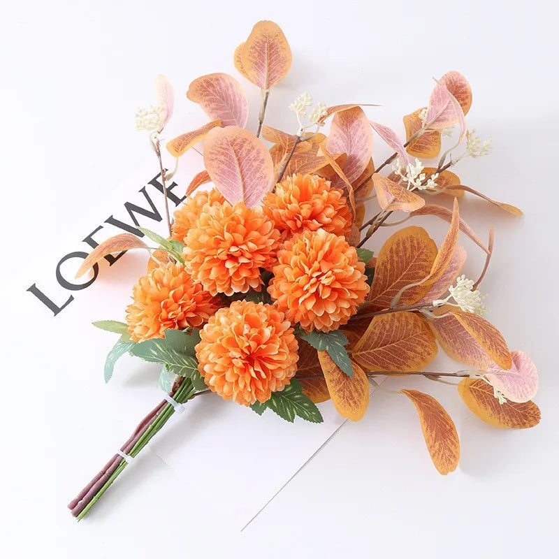 45Cm Eucalyptus Artificial Flowers Bouquet Decoration Fake Ornament Table Home Room Decor Garden Party Autumn Bridal Bouquet