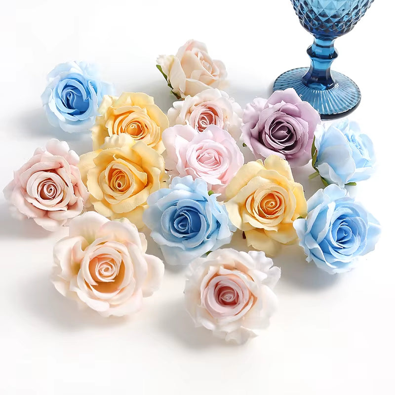 5/10Pcs Rose Artificial Flowers Silk Fake Flower for Home Room Decor Wedding Decoration DIY Gift Wreath Candy Box Cake Ornament
