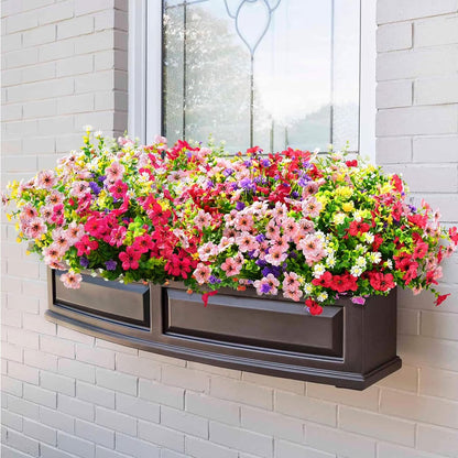 Artificial Flowers UV Resistant Plastic Potted Boxwood for Outdoor Garden Décor
