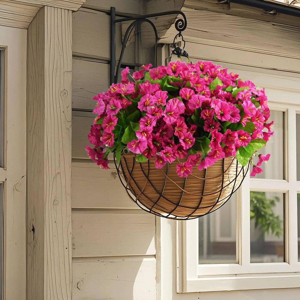 12.00 In. 8 Bundles Artificial Flowers for Outdoor Spring Decoration, UV Resistant Faux Flowers