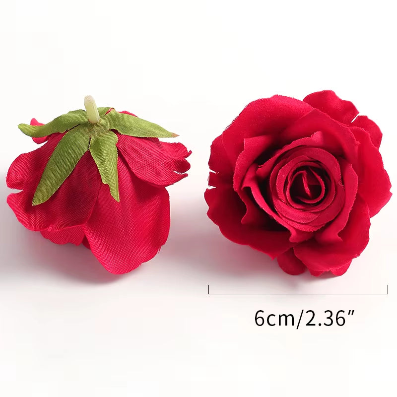 5/10Pcs Rose Artificial Flowers Silk Fake Flower for Home Room Decor Wedding Decoration DIY Gift Wreath Candy Box Cake Ornament