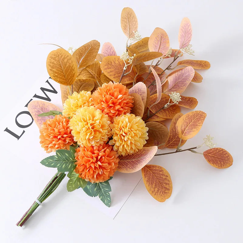 45Cm Eucalyptus Artificial Flowers Bouquet Decoration Fake Ornament Table Home Room Decor Garden Party Autumn Bridal Bouquet