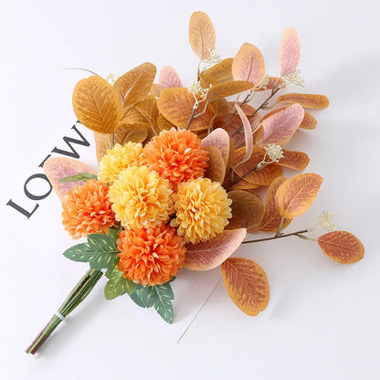 45Cm Eucalyptus Artificial Flowers Bouquet Decoration Fake Ornament Table Home Room Decor Garden Party Autumn Bridal Bouquet