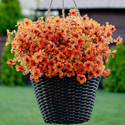 16 Bundles Artificial Fall Flowers for Outdoors Fake Plants, Faux outside Greenery Boxwood No Fade Plastic Shrubs Decor Farmhouse Home Garden
