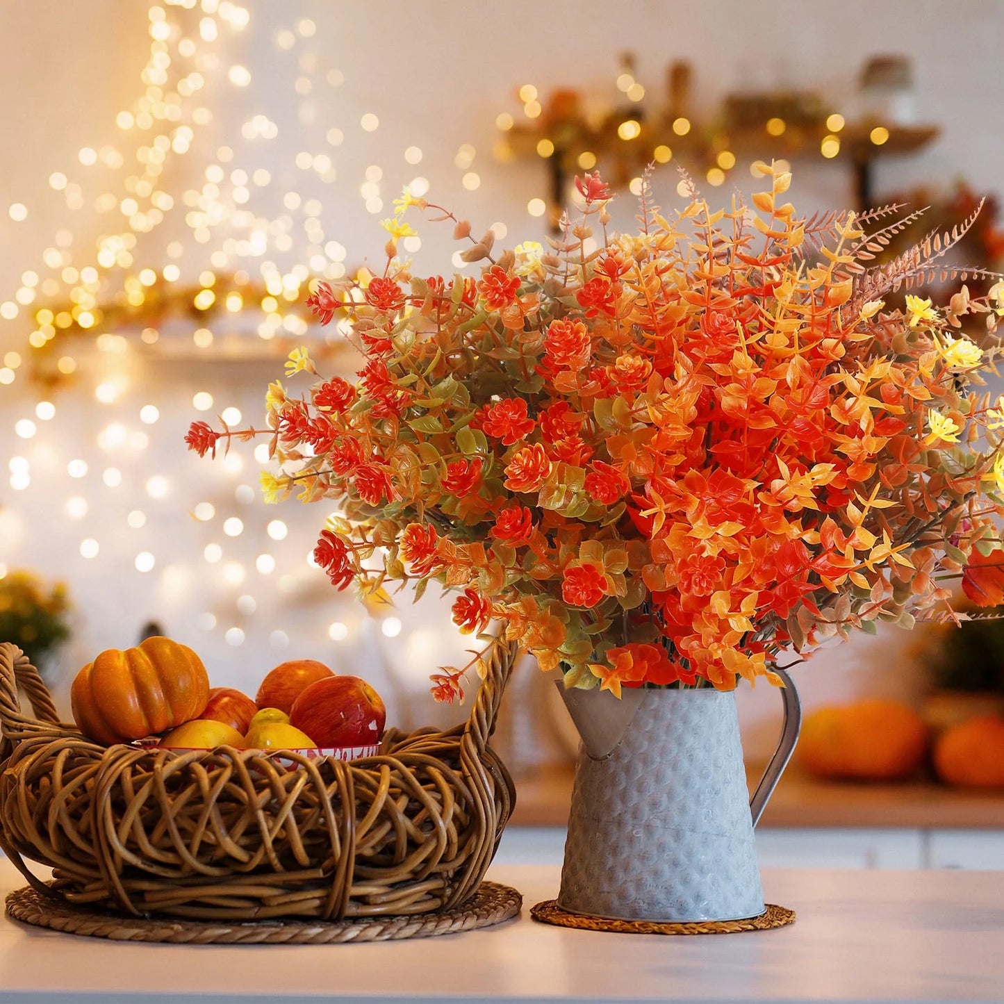 24 Bundles Artificial Fall Flowers, Autumn Fake Flowers Fall Decorations for Home Outdoor Garden Harvest Autumn Home Decor