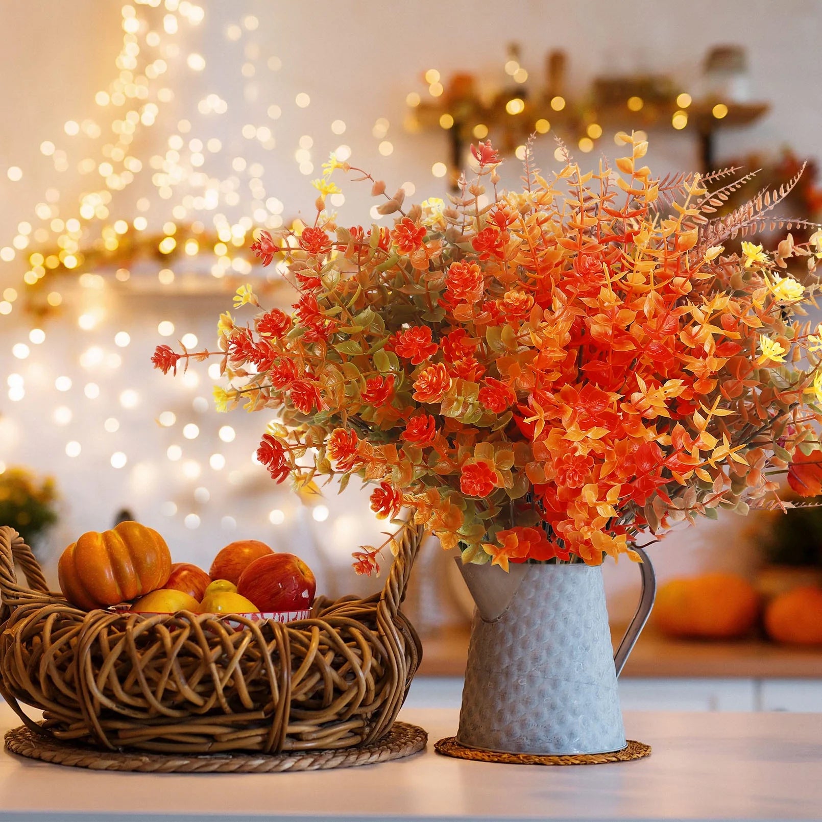 24 Bundles Artificial Fall Flowers, Autumn Fake Flowers Fall Decorations for Home Outdoor Garden Harvest Autumn Home Decor