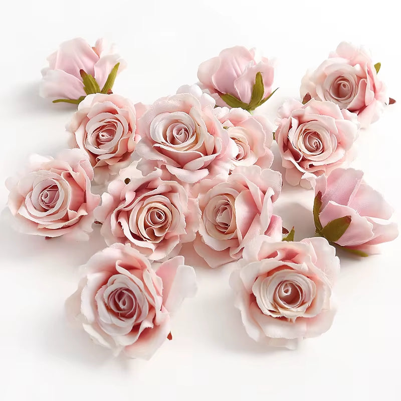 5/10Pcs Rose Artificial Flowers Silk Fake Flower for Home Room Decor Wedding Decoration DIY Gift Wreath Candy Box Cake Ornament