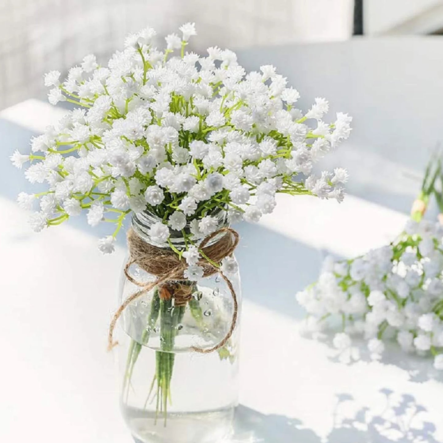 Artificial Flowers Clearance 4PCS Baby Breath Artificial Flowers Fake Babys Breath Gypsophila Flowers Realistic Artificial Flowers Bouquet Flores Artificiales Decoracion for Wedd White