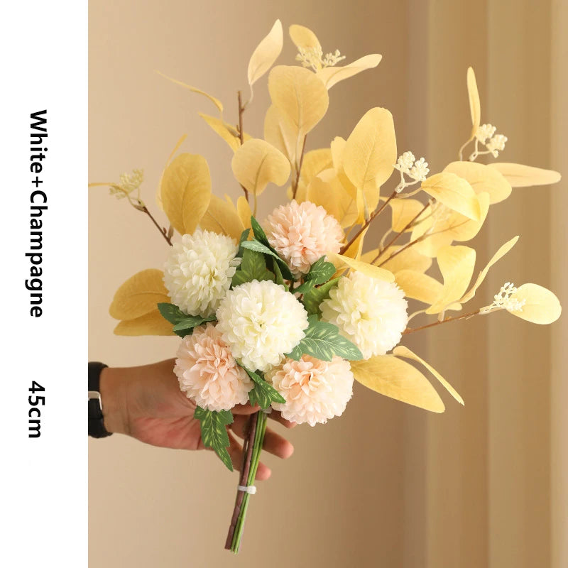 45Cm Eucalyptus Artificial Flowers Bouquet Decoration Fake Ornament Table Home Room Decor Garden Party Autumn Bridal Bouquet