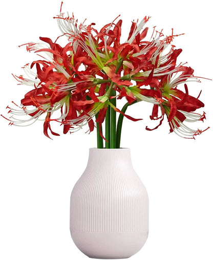 5 Pcs Artificial Flowers Spider Lilies Artificial Lycoris Bulbs with Long Stem Real Touch for Home Office Party Decorations