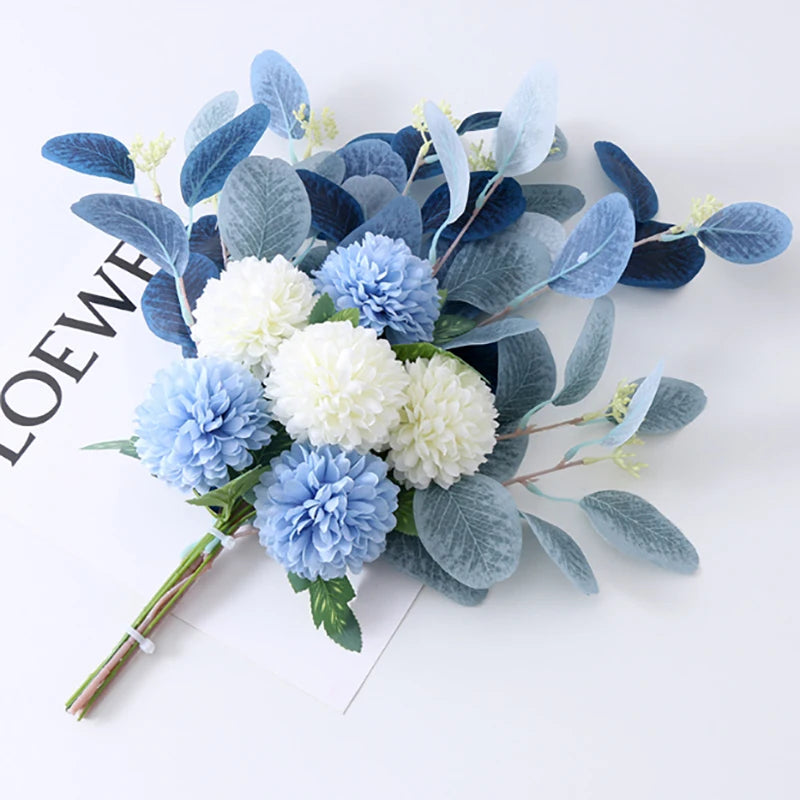 45Cm Eucalyptus Artificial Flowers Bouquet Decoration Fake Ornament Table Home Room Decor Garden Party Autumn Bridal Bouquet