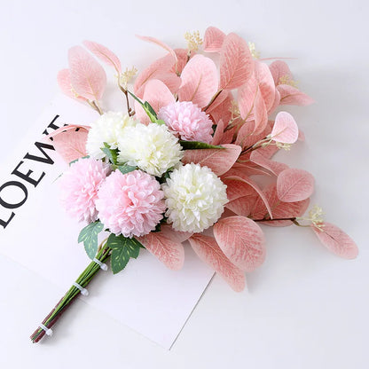 45Cm Eucalyptus Artificial Flowers Bouquet Decoration Fake Ornament Table Home Room Decor Garden Party Autumn Bridal Bouquet