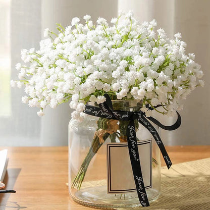 Artificial Flowers Clearance 4PCS Baby Breath Artificial Flowers Fake Babys Breath Gypsophila Flowers Realistic Artificial Flowers Bouquet Flores Artificiales Decoracion for Wedd White