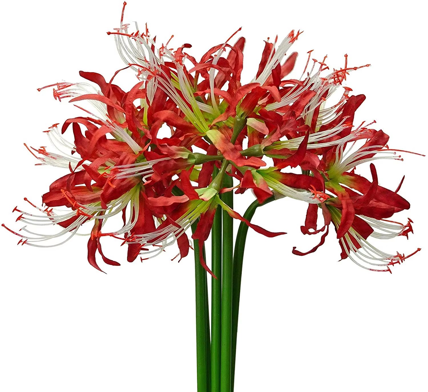 5 Pcs Artificial Flowers Spider Lilies Artificial Lycoris Bulbs with Long Stem Real Touch for Home Office Party Decorations