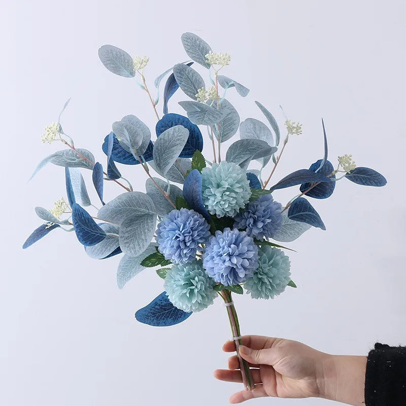 45Cm Eucalyptus Artificial Flowers Bouquet Decoration Fake Ornament Table Home Room Decor Garden Party Autumn Bridal Bouquet