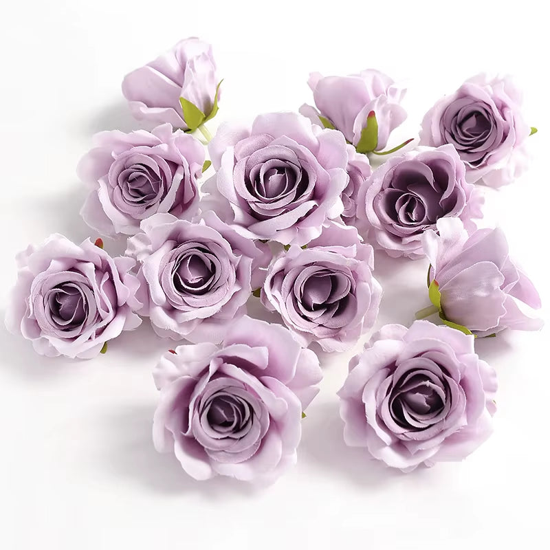 5/10Pcs Rose Artificial Flowers Silk Fake Flower for Home Room Decor Wedding Decoration DIY Gift Wreath Candy Box Cake Ornament