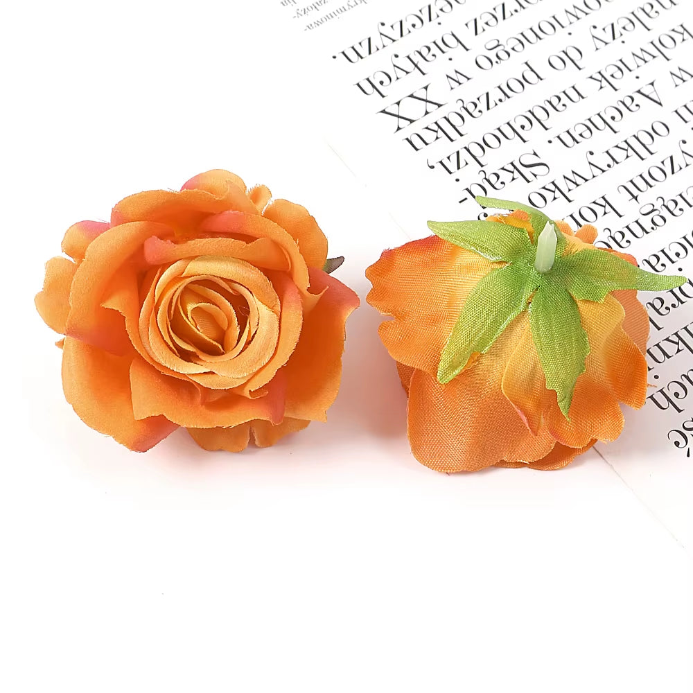 5/10Pcs Rose Artificial Flowers Silk Fake Flower for Home Room Decor Wedding Decoration DIY Gift Wreath Candy Box Cake Ornament