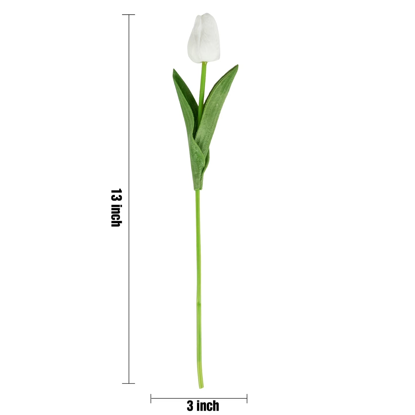 20 Pcs Artificial Flowers Fake Tulip, White Tulip for Spring Indoor Table Wedding Decorations Mother'S Day Easter Gifts