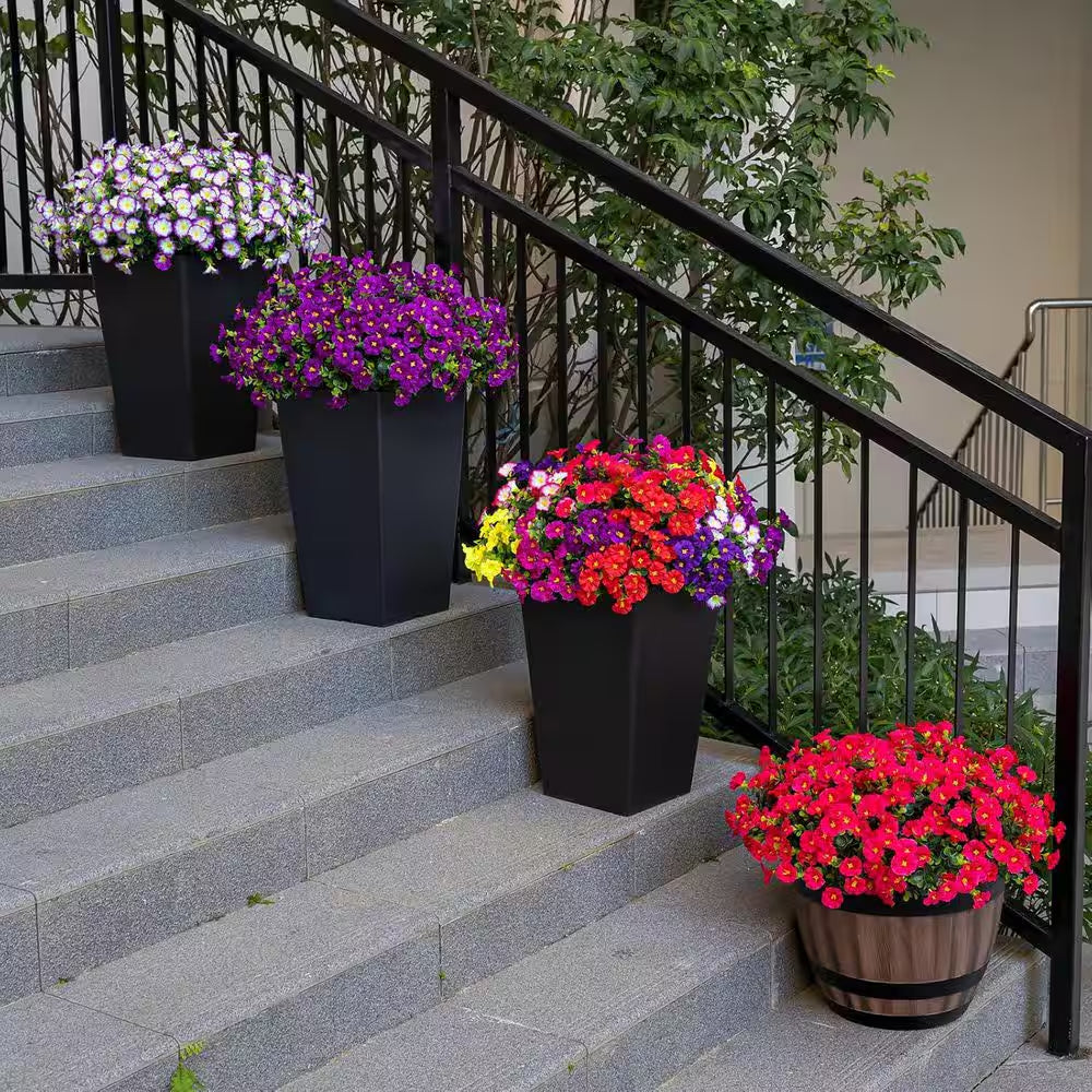 4.33 In. H 16 Bundles Artificial Morning Glory Flowers, UV Resistant, 8 Colors