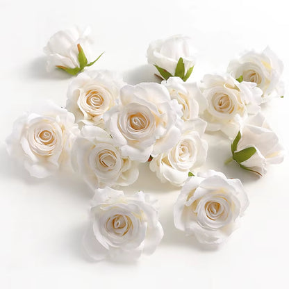 5/10Pcs Rose Artificial Flowers Silk Fake Flower for Home Room Decor Wedding Decoration DIY Gift Wreath Candy Box Cake Ornament