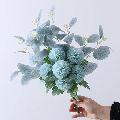 45Cm Eucalyptus Artificial Flowers Bouquet Decoration Fake Ornament Table Home Room Decor Garden Party Autumn Bridal Bouquet