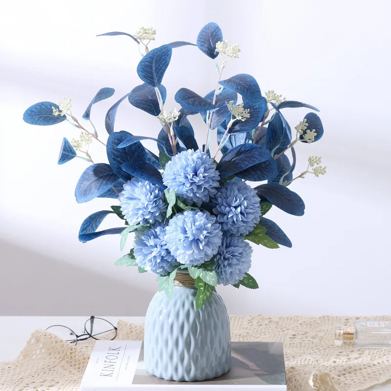 45Cm Eucalyptus Artificial Flowers Bouquet Decoration Fake Ornament Table Home Room Decor Garden Party Autumn Bridal Bouquet