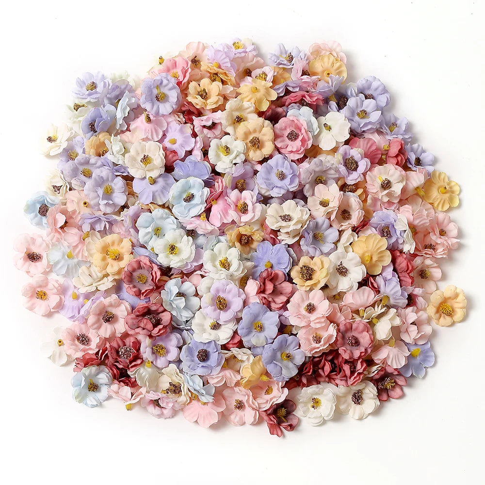 30Pcs Mini Artificial Rose Flowers Heads Silk Fake Flowers for Home Dceor Wedding Decoration Craft Wreath Gifts Accessories