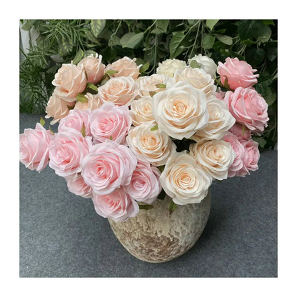 Artificial Flowers Simulation 9 Head Rose Bouquet Wedding Wedding Decoration Artificial Flowers Photography Arrangement Props