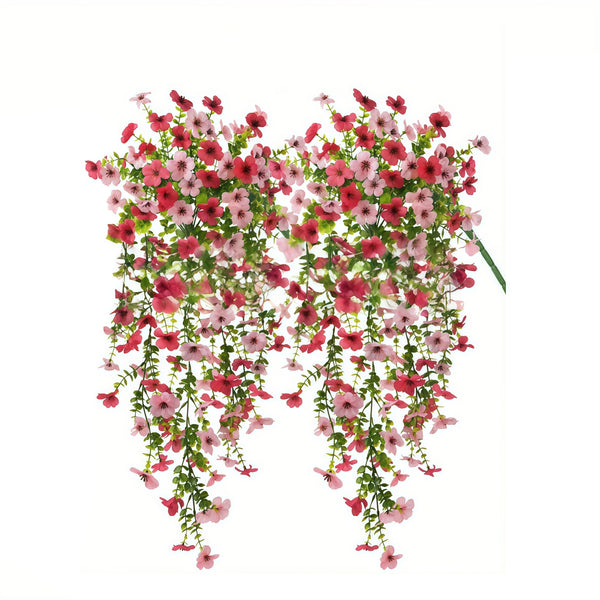 2/4Pcs Artificial Flowers Simulated Eucalyptus Morning Glory Vines with Eucalyptus Leaves, for Home Outdoor Garden Decoration
