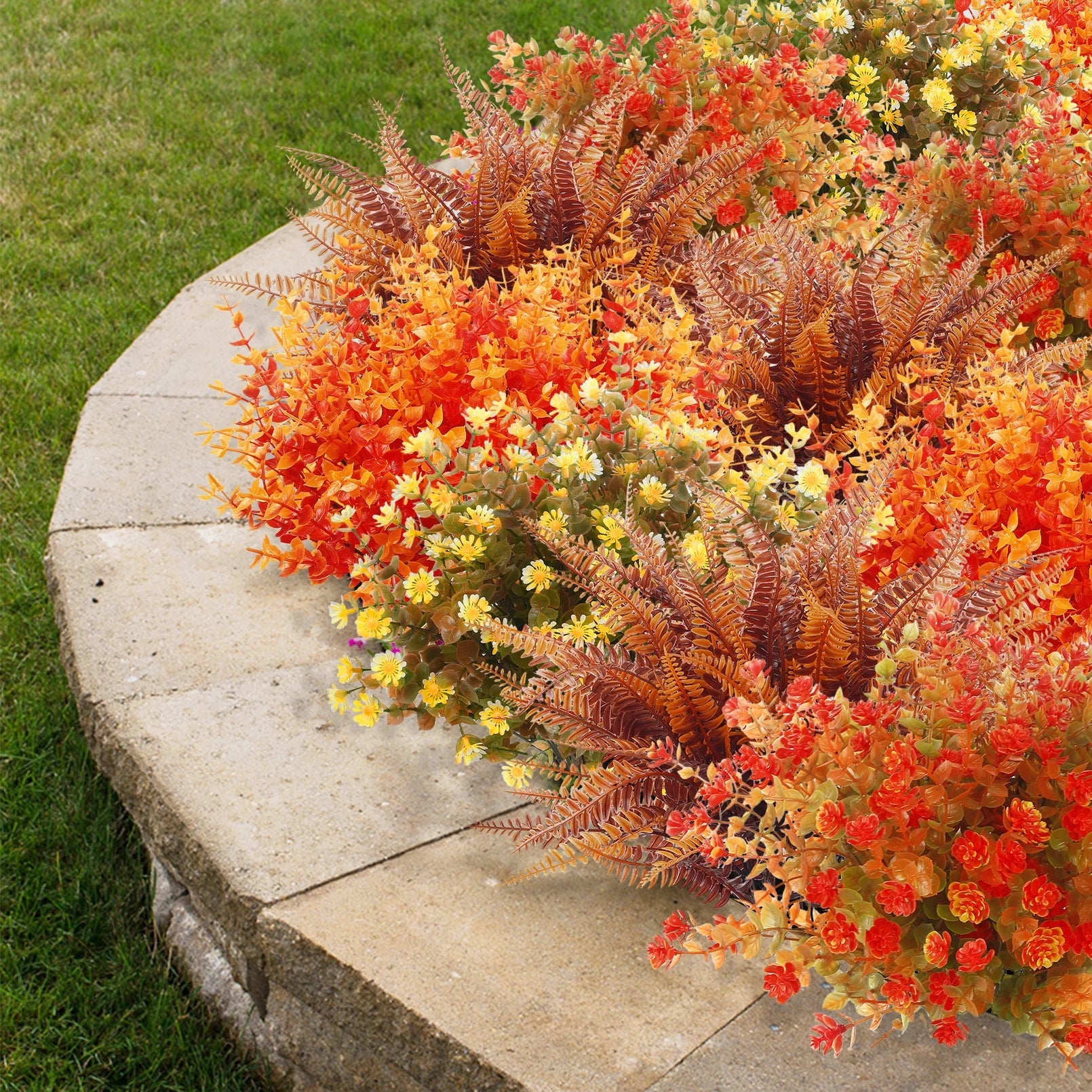 24 Bundles Artificial Fall Flowers, Autumn Fake Flowers Fall Decorations for Home Outdoor Garden Harvest Autumn Home Decor