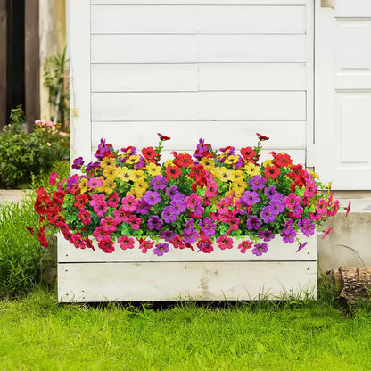 2.00 In. Mix Red Purple Yellow Rose-Red Artificial Outdoor Flower