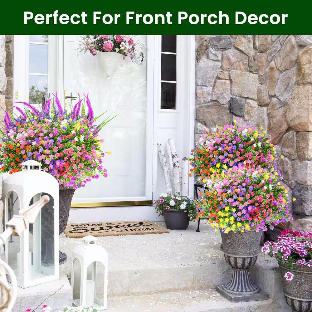 6.7 In. H 20 Pieces UV Resistant Artificial Flowers for Outdoor and Indoor Decor