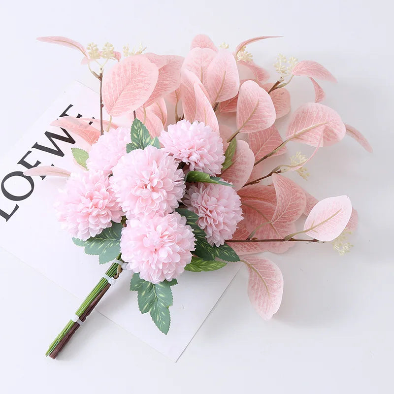 45Cm Eucalyptus Artificial Flowers Bouquet Decoration Fake Ornament Table Home Room Decor Garden Party Autumn Bridal Bouquet