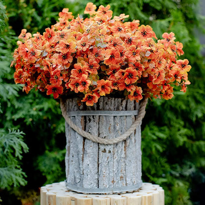 16 Bundles Artificial Fall Flowers for Outdoors Fake Plants, Faux outside Greenery Boxwood No Fade Plastic Shrubs Decor Farmhouse Home Garden