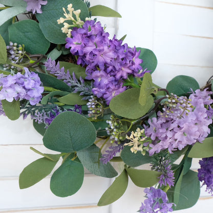 Decorative Polyester Floral Artificial Wreaths, Purple, 1 Count per Pack