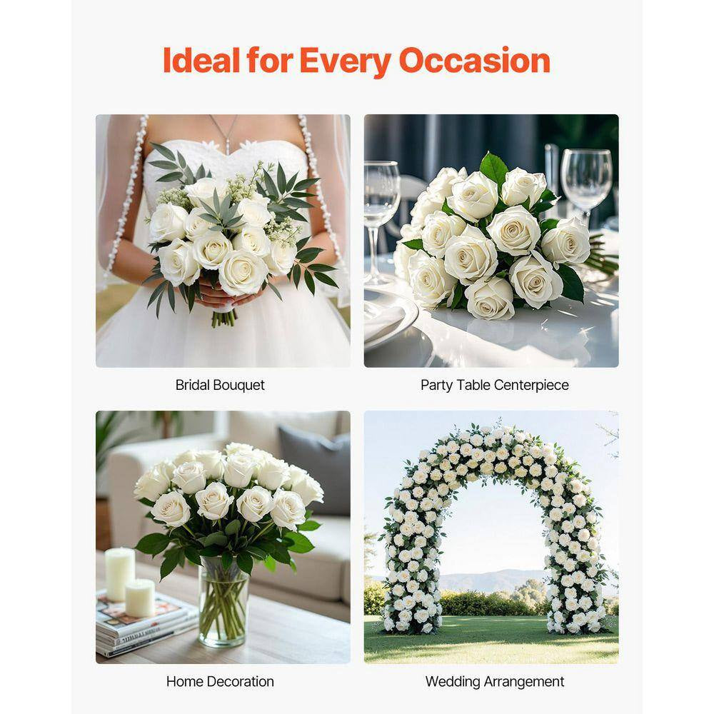 Artificial Flowers, 20 In. White Indoor/Outdoor Artificial Rose Flower for Wedding Bouquets, Home Arrangements
